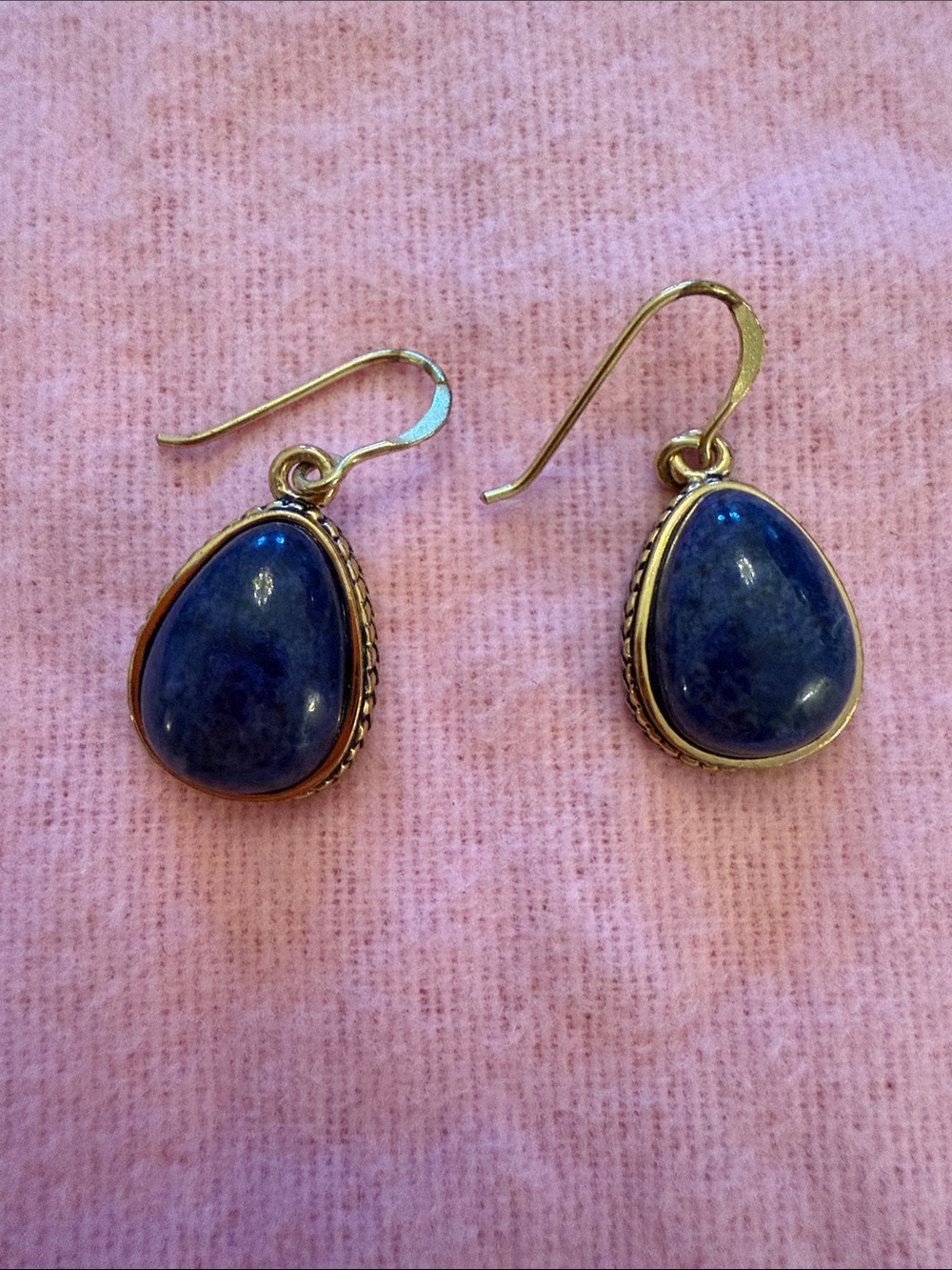 Studio Barse Gold-Tone Earrings with Blue Teardrop Stones